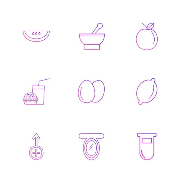 Conjunto Varios Iconos Aplicaciones Vectoriales Minimalistas — Archivo Imágenes Vectoriales