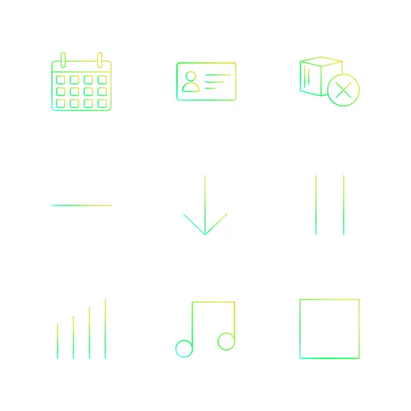 Conjunto Iconos Vectoriales Minimalistas Con Varios Símbolos — Archivo Imágenes Vectoriales