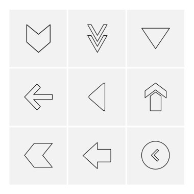 oklar yön işaretçiler yaratıcı simgeler ayarla, düz özel koleksiyon vektör