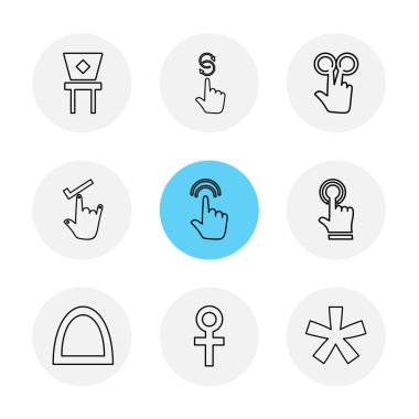 çeşitli minimalist vektör app simge kümesi  