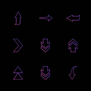 oklar yön işaretçiler yaratıcı simgeler ayarla, düz özel koleksiyon vektör