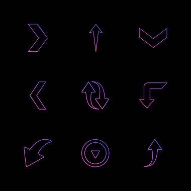 oklar yön işaretçiler yaratıcı simgeler ayarla, düz özel koleksiyon vektör