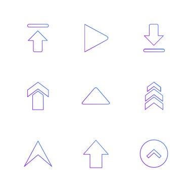 oklar yön işaretçiler yaratıcı simgeler ayarla, düz özel koleksiyon vektör