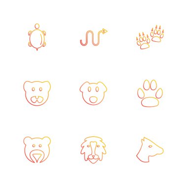 Beyaz arka plan düz simgeler, vektör çizim minimalist kümesi ile