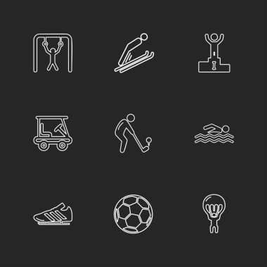 farklı minimalist düz vektör app simgeler siyah arka plan üzerine