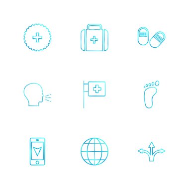 çeşitli minimalist vektör app simge kümesi  