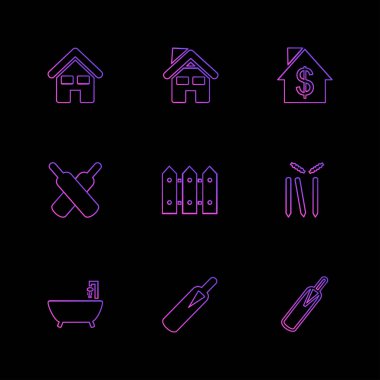 çeşitli minimalist vektör app simge kümesi  