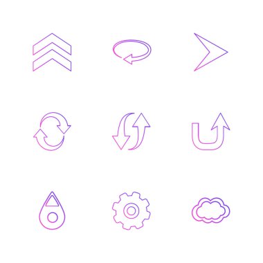 oklar yön işaretçiler yaratıcı simgeler ayarla, düz özel koleksiyon vektör