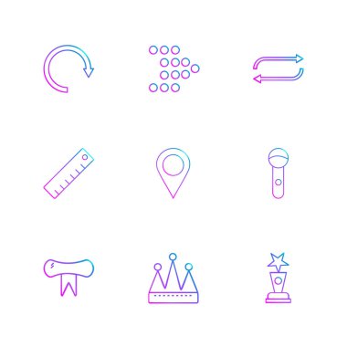 Beyaz arka plan üzerinde farklı minimalist düz vektör app simgeleri