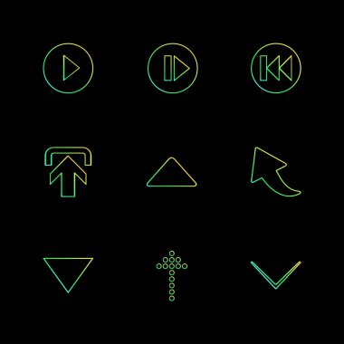 oklar yön işaretçiler yaratıcı simgeler ayarla, düz özel koleksiyon vektör