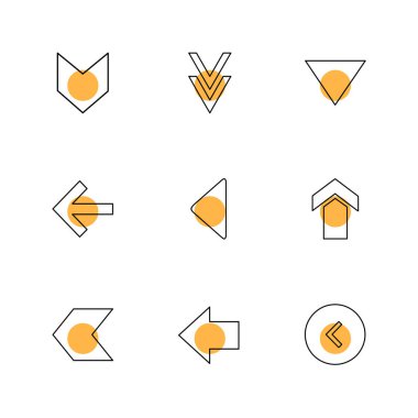 oklar yön işaretçiler yaratıcı simgeler ayarla, düz özel koleksiyon vektör