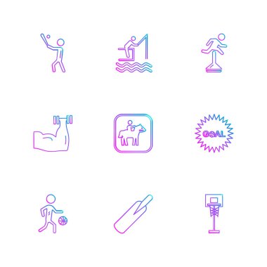 Beyaz arka plan üzerinde renkli farklı minimalist düz vektör app simgeleri