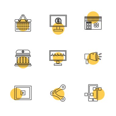 iş yaratıcı simgeler vektör tasarım düz koleksiyonu