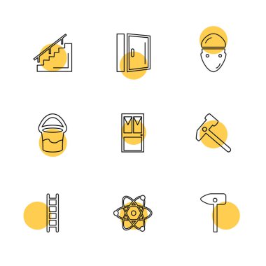 renkli daireler beyaz arka plan üzerinde izole ile farklı minimalist düz vektör app simgeleri