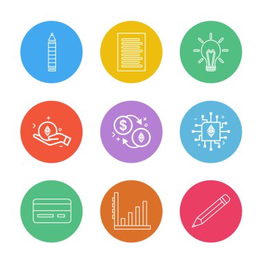 iş yaratıcı düz tasarım simgeler vektör koleksiyonu