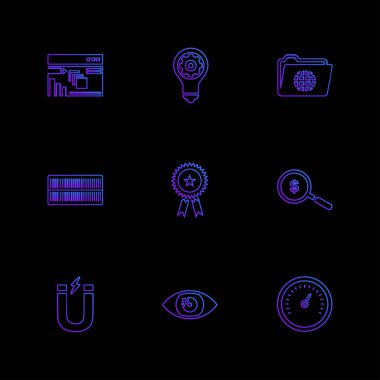 bilgisayar yaratıcı düz tasarım simgeler vektör koleksiyonu