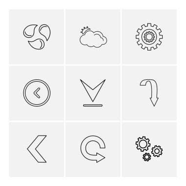 rasgele minimalist düz vektör app simge kümesi 