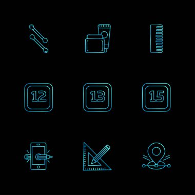 çeşitli minimalist vektör app simge kümesi  