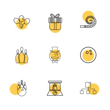 dizi iş ikonları/simgeleri, vektör, illüstrasyon 