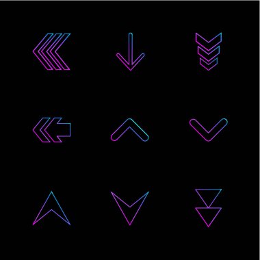 oklar yön işaretçiler yaratıcı simgeler ayarla, düz özel koleksiyon vektör