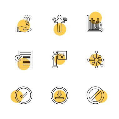 iş yaratıcı simgeler vektör tasarım düz koleksiyonu