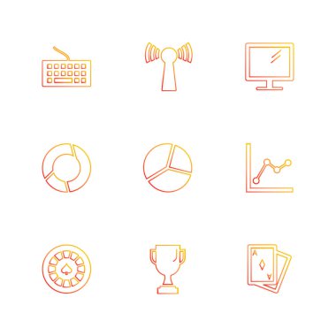 Bilgisayarlar, dijital cihazlar ve becerikli alet düğme düz stil ikonları ayarla