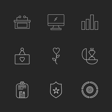 dizi iş ikonları/simgeleri, vektör, illüstrasyon 