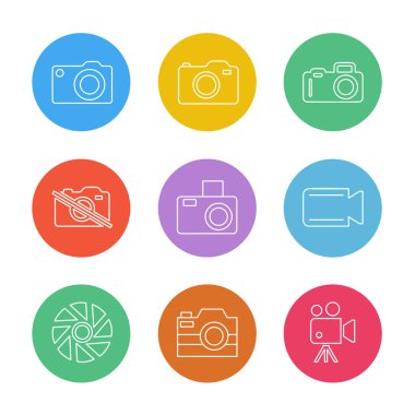 dizi iş ikonları/simgeleri, vektör, illüstrasyon 