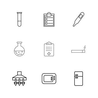 Bilgisayarlar, dijital cihazlar ve becerikli alet düğme düz stil ikonları ayarla