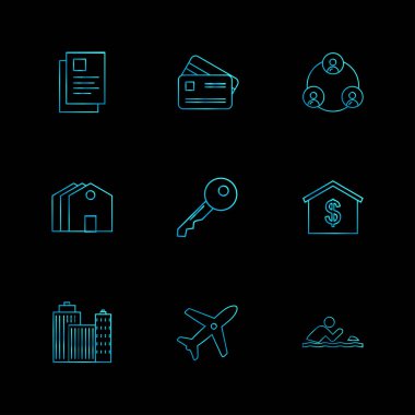 çeşitli minimalist vektör app simge kümesi  