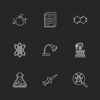 çeşitli semboller ile minimalist vektör simge kümesi