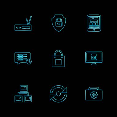 bilgisayar yaratıcı düz tasarım simgeler vektör koleksiyonu