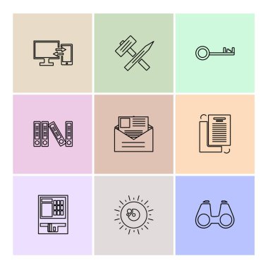 Bilgisayarlar, dijital cihazlar ve becerikli alet düğme düz stil ikonları ayarla