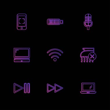 dizi iş ikonları/simgeleri, vektör, illüstrasyon 