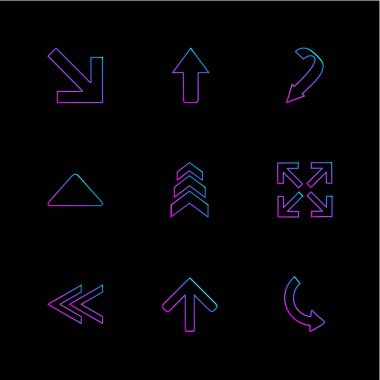 oklar yön işaretçiler yaratıcı simgeler ayarla, düz özel koleksiyon vektör