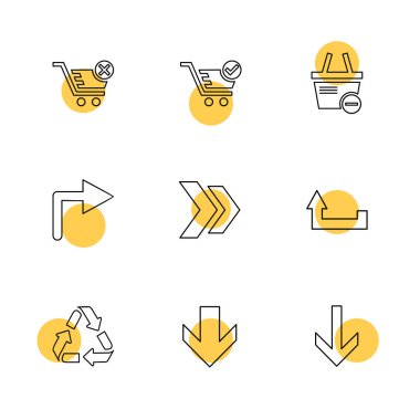 oklar yön işaretçiler yaratıcı simgeler ayarla, düz özel koleksiyon vektör