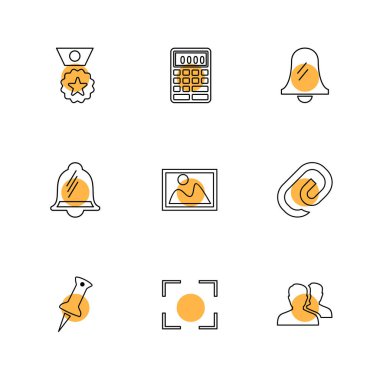 renkli daireler beyaz arka plan üzerinde izole ile farklı minimalist düz vektör app simgeleri