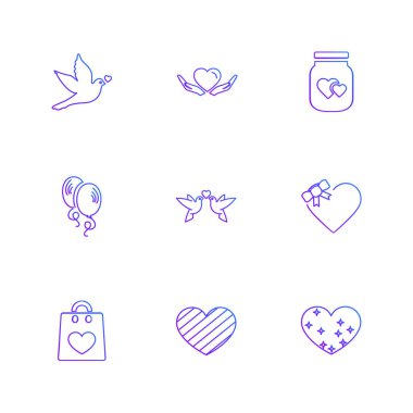 Beyaz arka plan üzerinde farklı minimalist düz vektör app simgeleri