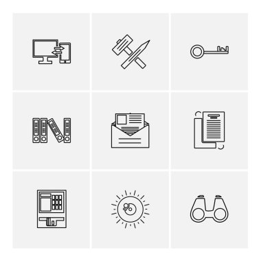 bilgisayar yaratıcı düz tasarım simgeler vektör koleksiyonu