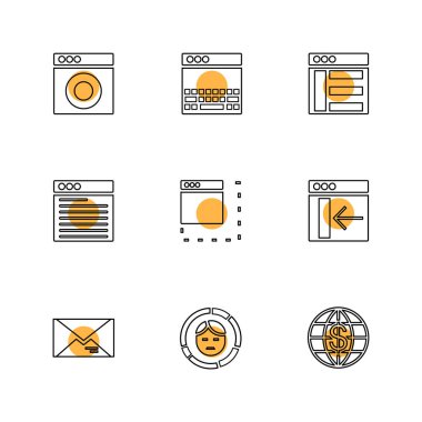 iş yaratıcı simgeler vektör tasarım düz koleksiyonu