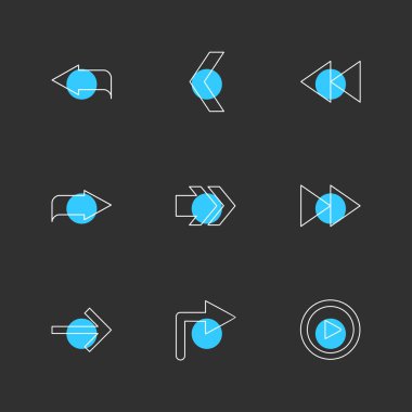 oklar yön işaretçiler yaratıcı simgeler ayarla, düz özel koleksiyon vektör