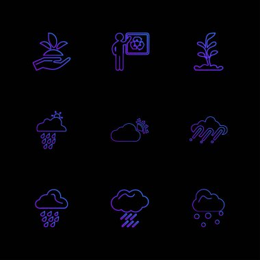 çeşitli düz vektör app simgeleri