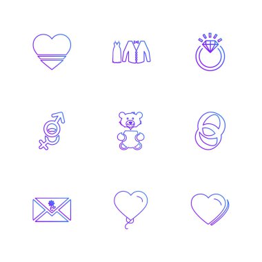 çeşitli semboller ile minimalist vektör simge kümesi