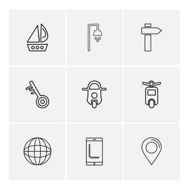 dizi iş ikonları/simgeleri, vektör, illüstrasyon 