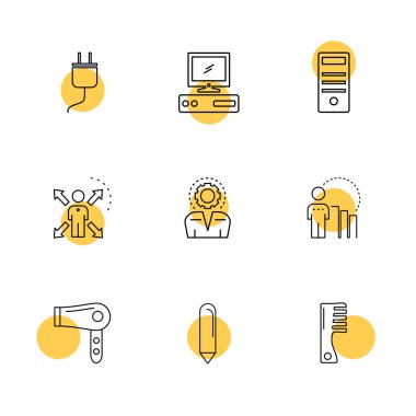 iş yaratıcı simgeler vektör tasarım düz koleksiyonu