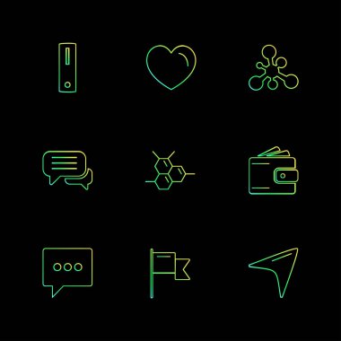 çeşitli minimalist vektör app simge kümesi  