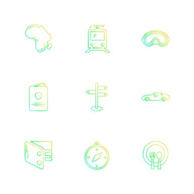 düz vektör çizim, çeşitli dizi vektör app simgeleri         