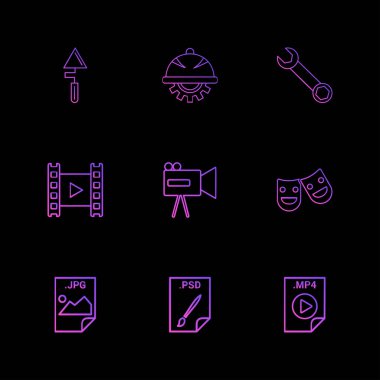 dizi iş ikonları/simgeleri, vektör, illüstrasyon 