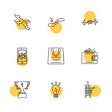 renkli daireler beyaz arka plan üzerinde izole ile farklı minimalist düz vektör app simgeleri