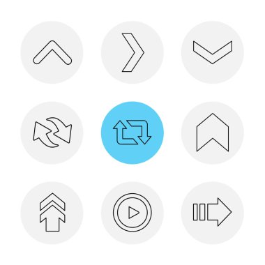 oklar yön işaretçiler yaratıcı simgeler ayarla, düz özel koleksiyon vektör